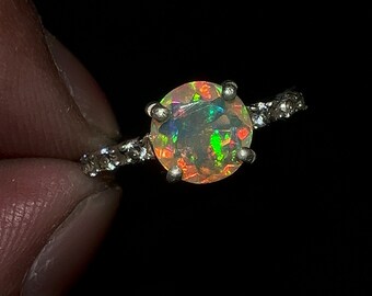 Ethiopian Opal Ring: Handmade Sterling Silver Cocktail Ring