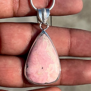 Rhodochrosite Pendant Rhodochrosite Necklace Jewelry Rhodochrosite Healing Necklace Artisan Jewelry Gift Her Him Stone Size 22x33 MM