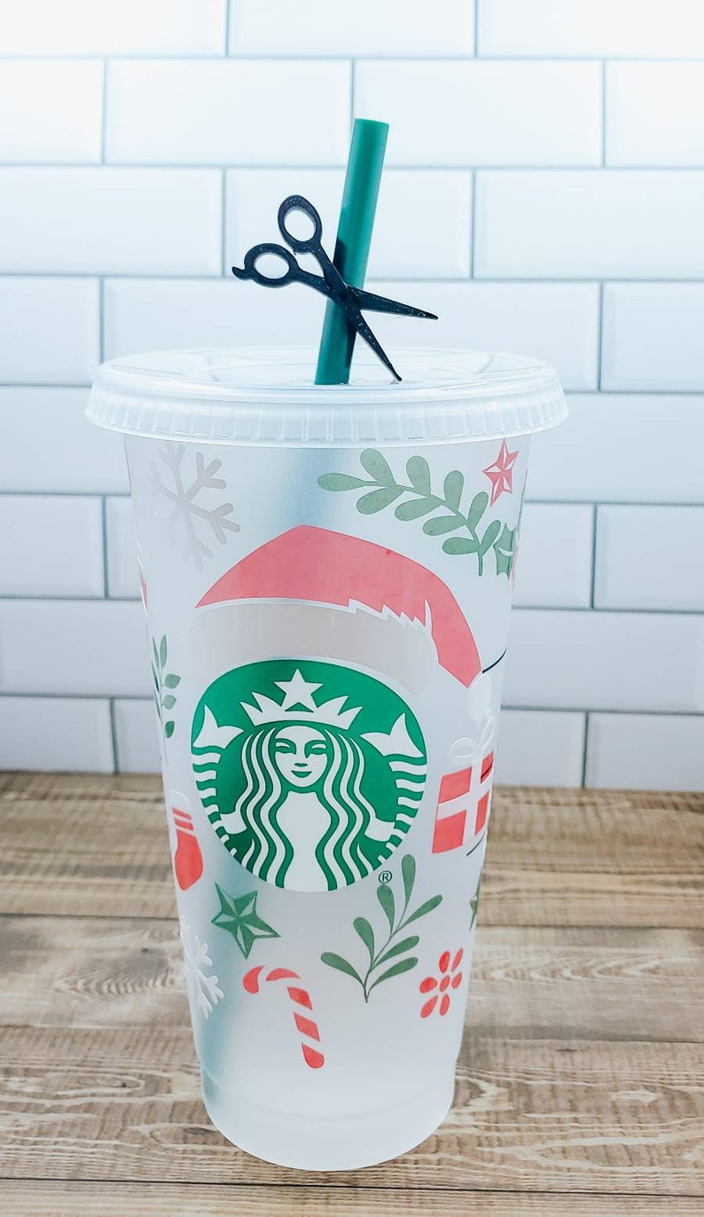 Shear Straw Topper Tumbler Straw Topper Starbucks Straw Topper Hair Stylist Cutting Shears 3d