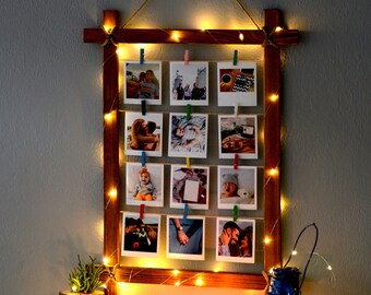 Personalized Photo Frame, Photo Frame Multiple Photos, Photo Collage Frame, Wooden Photo Frame With Led Light And Latch, Lighted Photo Frame