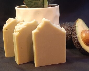 Handmade Avocado Soap - Real Avocado - French Green Clay-Vegan-Refreshing-Cold Process-Free Shipping!