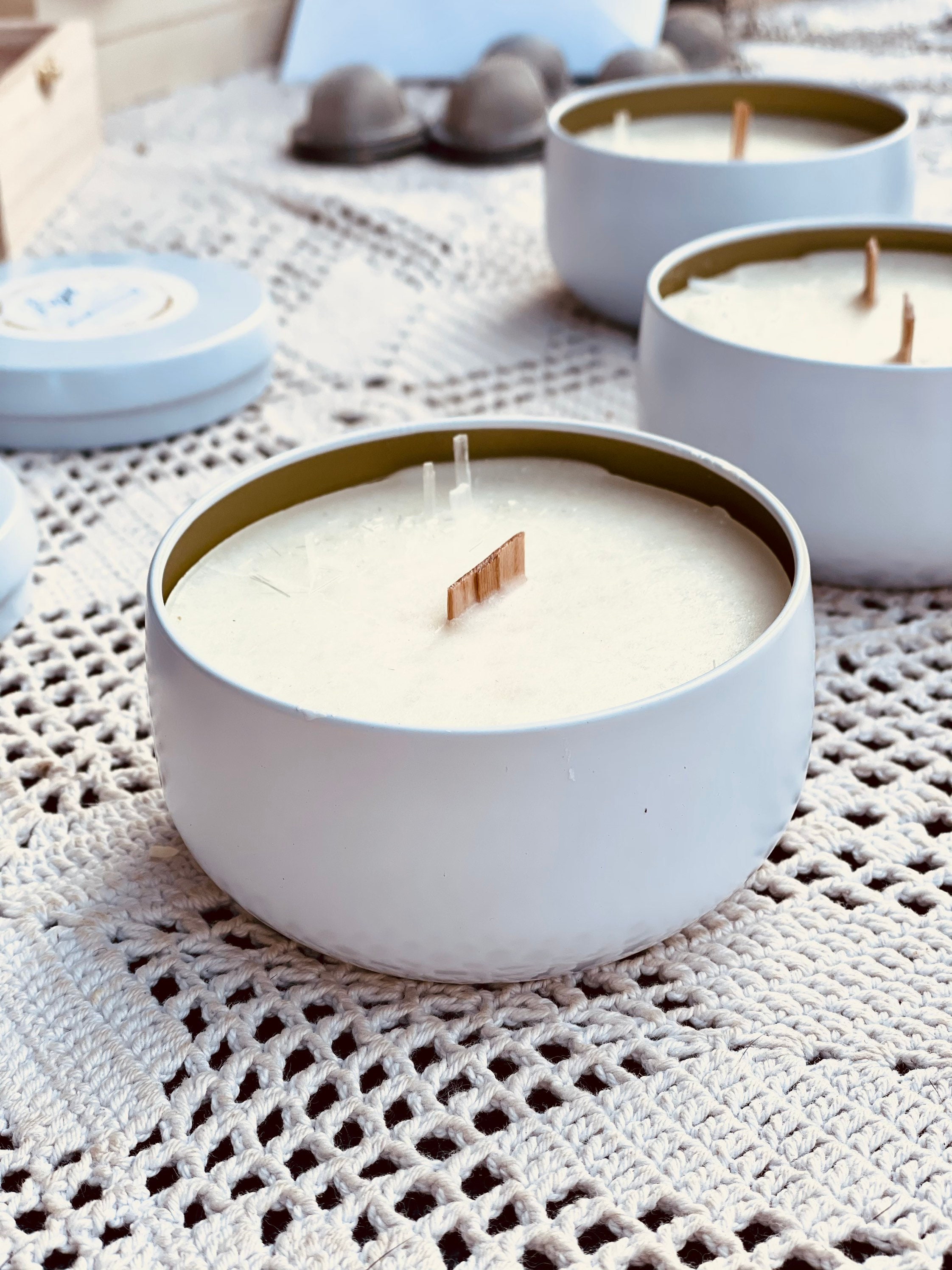 Light beeswax blend 8oz wooden wick candle 1 wick OR 2 Etsy