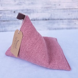 Handmade Pink Fabric Tablet Pillow Stand: Bed Beanbag Holder
