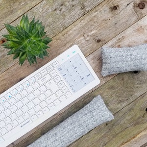 Handmade Wool Mouse & Keyboard Wrist Rest | Grey Wool | WFA | 7 SIZES| Home Office Accessories | Coworker Gift | TKL | Mother's Day Gift