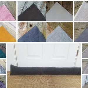Energy Saver LONG Draft Excluder With Filling | Fire Resistant Fabric | 26 Colours | Draught Stopper | Eco Friendly | Made to Measure