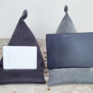 Handmade Tablet Pillow Stand | iPad Kindle Cushion Holder | Soft Fabric Reading Stand for Bed & Sofa | Kobo stand | Father&#39;s day