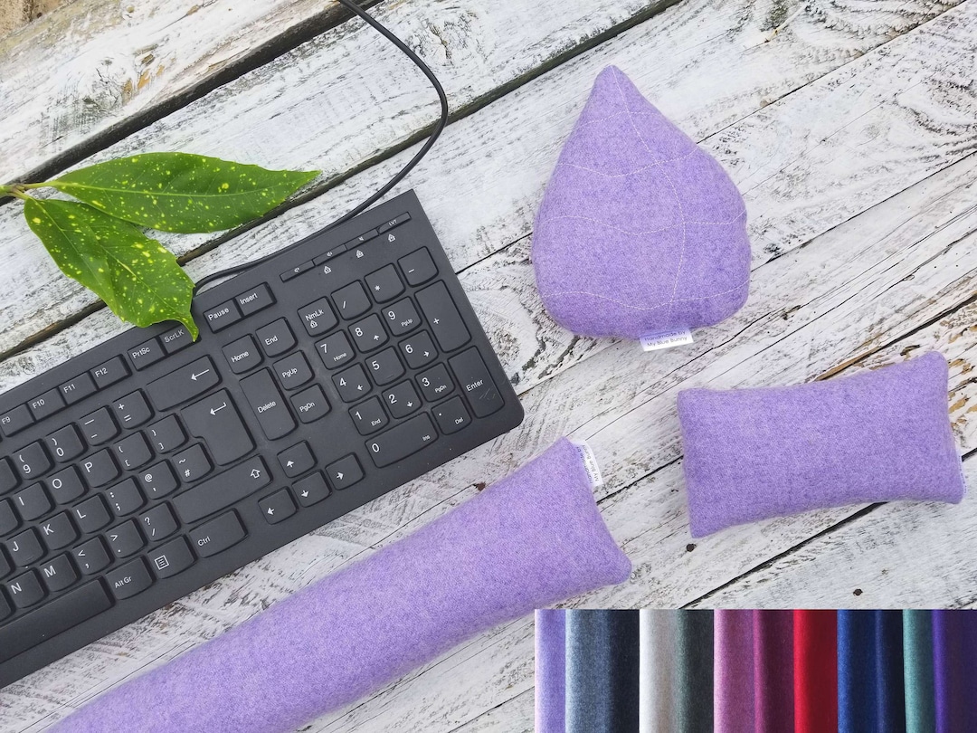 Wool Arm Rests Handmade Wool Keyboard Wrist Rest: Purple Leaf Shape, Ergonomic Support ...