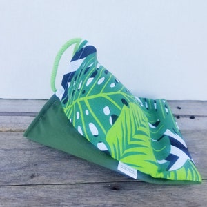 Handmade Fabric Tablet/Kindle/IPad Pillow Stand | Tropical Monstera Pattern | Tablet/IPad Bed Stand | Bed Beanbag WFH | Kobo stand