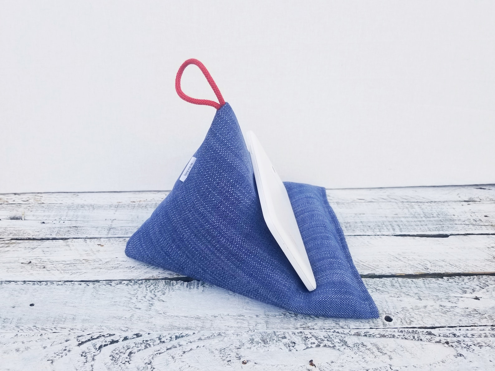 Handmade Fabric Tablet/kindle/ipad Pillow Stand Navy Blue Etsy UK