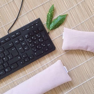 Ergonomic Handmade Mouse & Keyboard Wrist Rest | Pink Velvet | 6 SIZES| Home Office| WFH TKL Mechanical Keyboard | Father&#39;s Day Gift