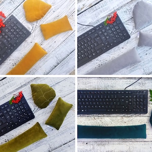 Handmade Velvet Keyboard Wrist Rest: Leaf Shape, Ergonomic Support