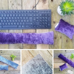 Handmade Mouse & Keyboard Wrist Rest | Velvet Crushed  | Grey Purple| 6 SIZES| Home Office| Coworker Gift | WFH TKL | Mother's Day Gift