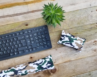 Handmade Ergonomic Mouse & Keyboard Wrist Rest, Moro Design Set, 6 SIZES! REDAY 2 SHIP! Soldier's pattern Wfh Tkl Mother's Day Gift