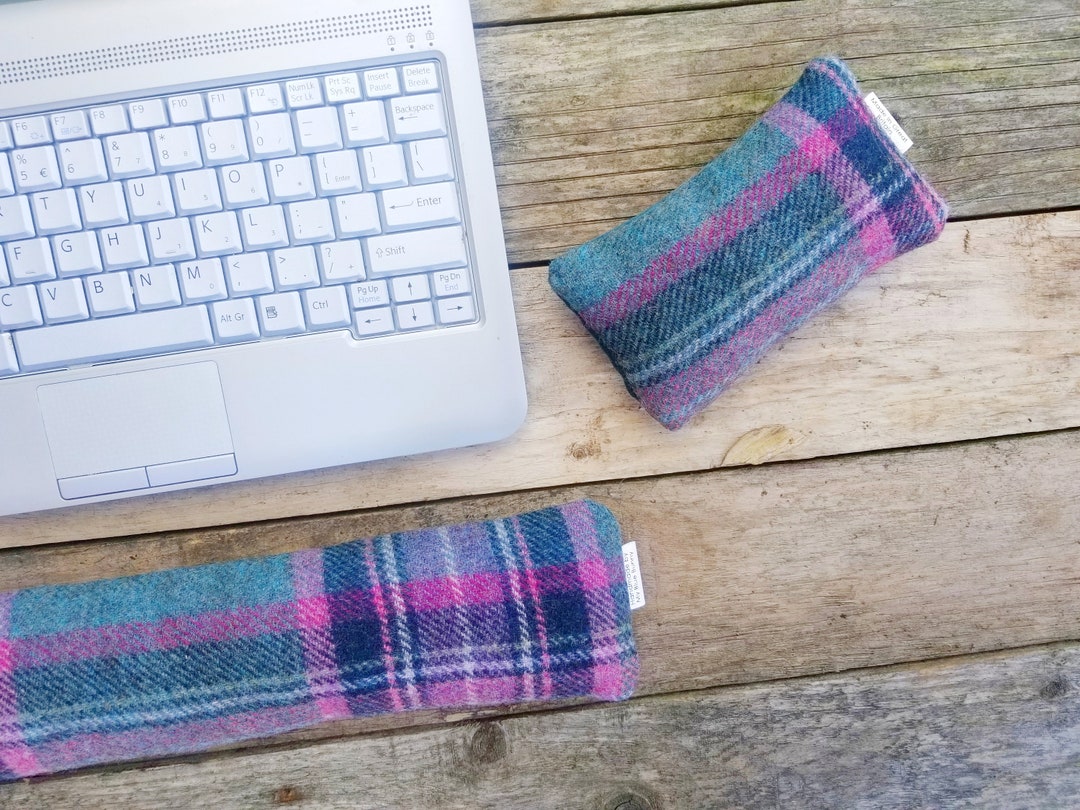 Wool Arm Rests Handmade Wool Keyboard Wrist Rest: Herringbone Teal Purple - Etsy