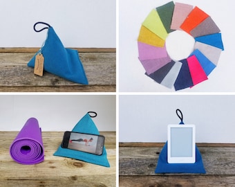 Handmade Fabric Tablet/Kindle/IPad Pillow Stand | Turquise Fabric| Tablet/IPad Bed Stand | Homeschooling | Bed Beanbag WFH | Mother's Day