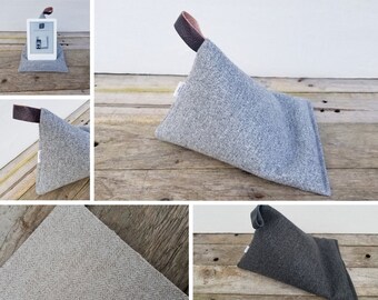 Herringbone Tablet/Kindle/IPad Pillow Stand | Multi-angle Tablet Stand| Home Office| Bed Beanbag Stand WFH | Kobo stand