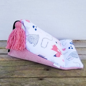 Handmade Cotton Tablet/Kindle/IPad Pillow Stand | Pink Fox|  Bed Stand With Tassel | Kobo stand| Bed Beanbag |Stand For Child