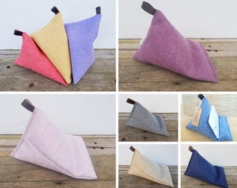 Handmade Herringbone Wool Tablet/Kindle/IPad Pillow Stand | Multi-angle Tablet Stand| Home Office | Bed Beanbag Stand WFH | Mother&#39;s Day
