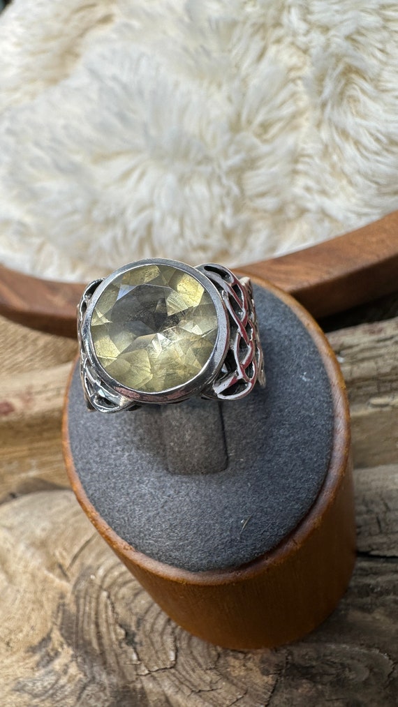 Silpada Citrine Silver Statement Ring