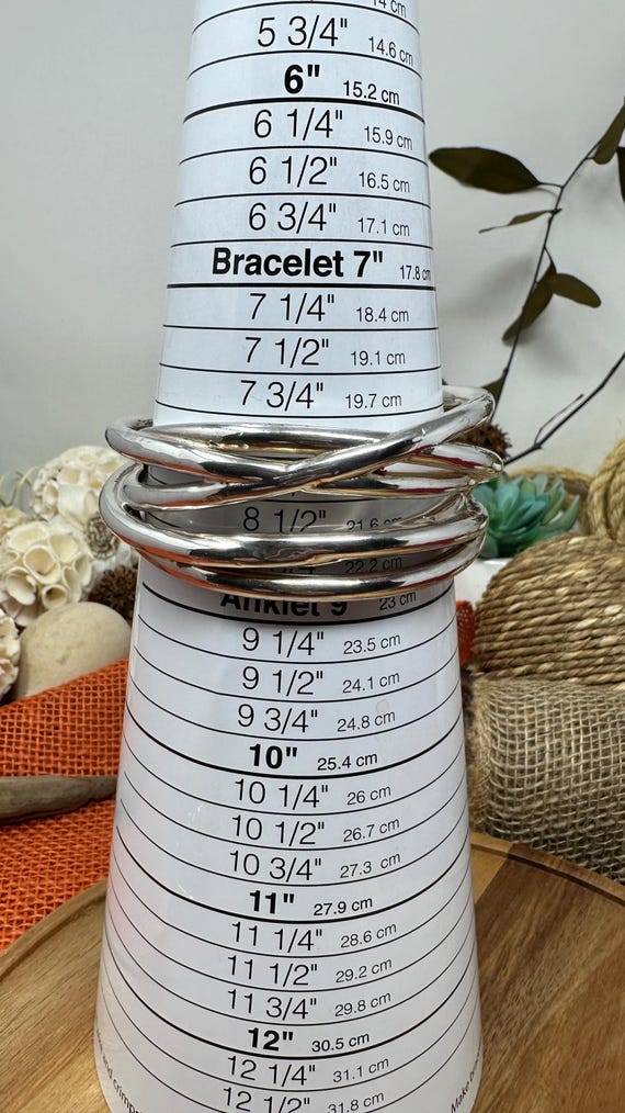 Twisted Bangle - Filled silver Tubes 925 Sterling… - image 6