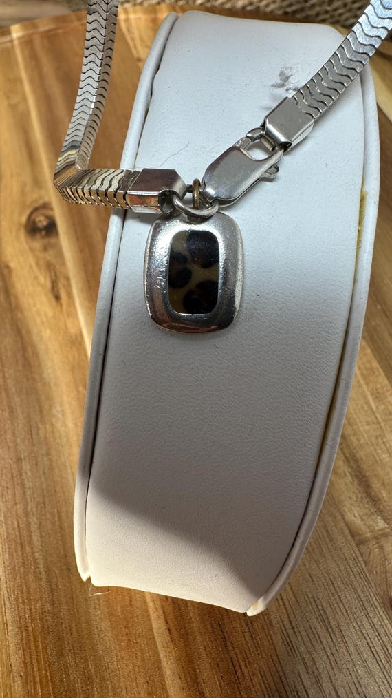 Square Snake Chain Bracelet - Silver Leopard Char… - image 2