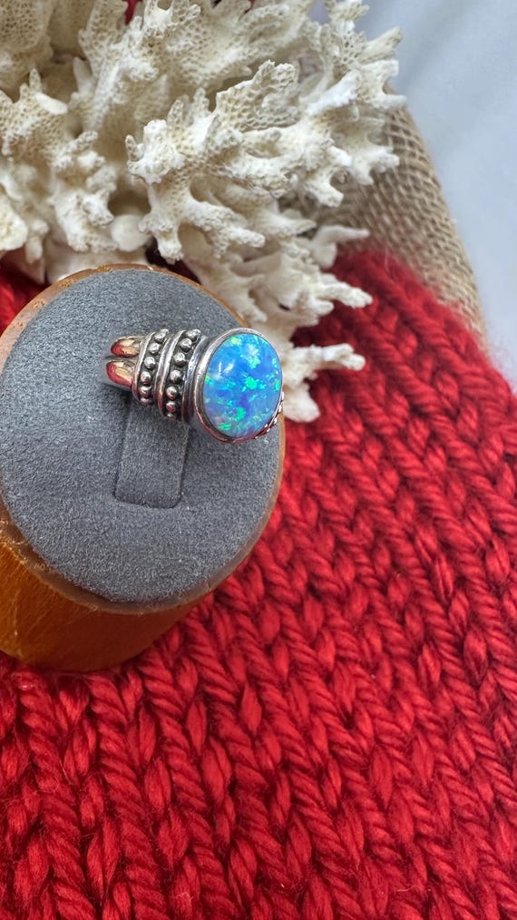 Oval "Opal"  Silver Ring - image 2