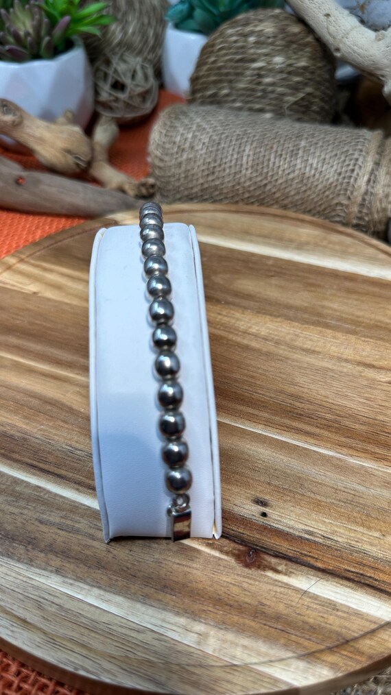8mm Silver Ball Bracelet View 2