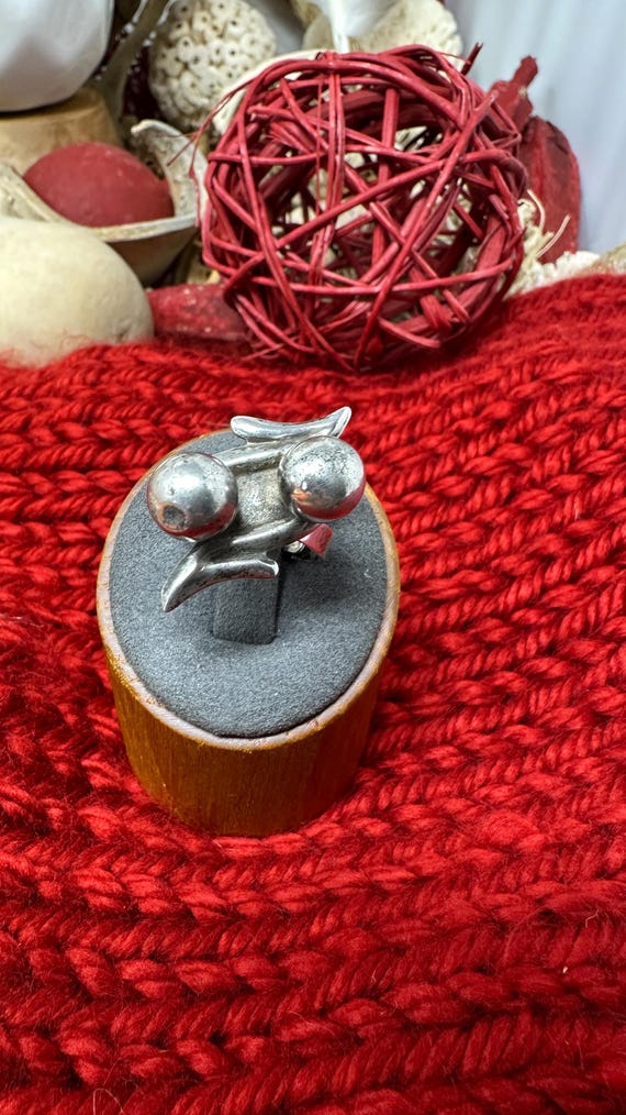Balls on Lighting Bolt Silver Ring 925 Sterling S… - image 1