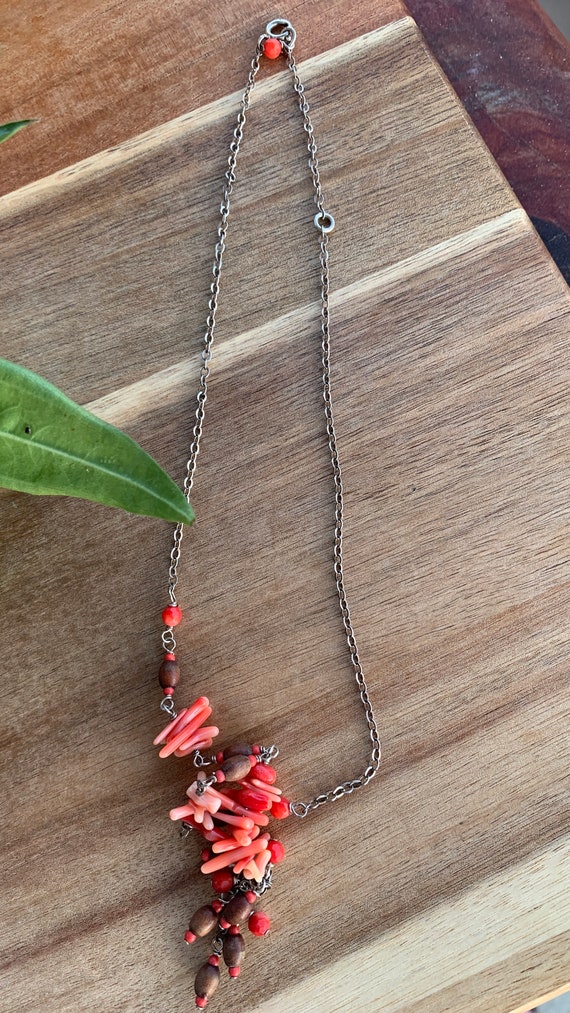 CLEARANCE  Coral Necklace so Pretty Sterling Silv… - image 4