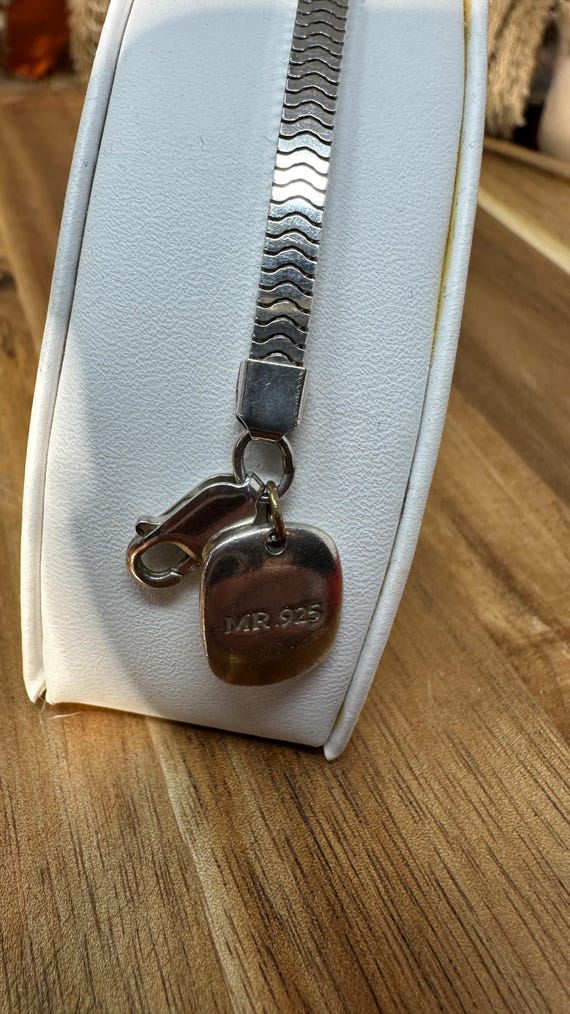 Square Snake Chain Bracelet - Silver Leopard Char… - image 4