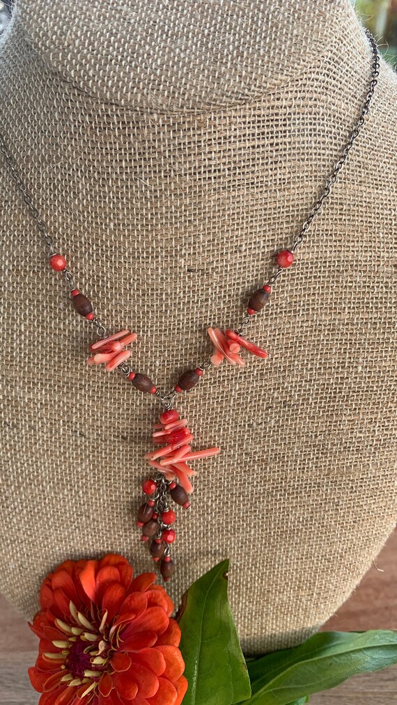 CLEARANCE  Coral Necklace so Pretty Sterling Silv… - image 2