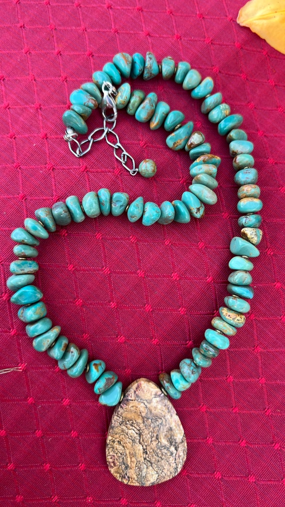 CLEARANCE   - Green "Turquoise" Nuggets  Necklace… - image 6
