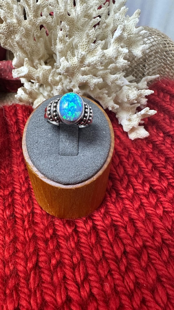 Oval "Opal"  Silver Ring - image 1