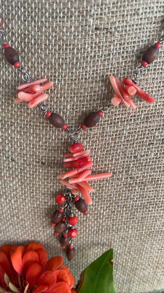 CLEARANCE  Coral Necklace so Pretty Sterling Silv… - image 3