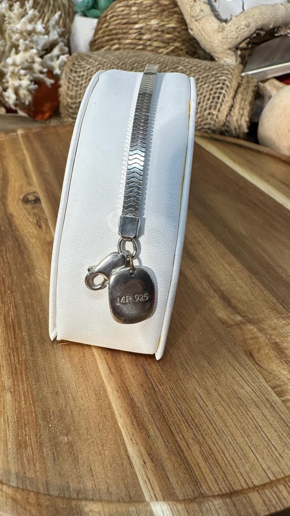 Square Snake Chain Bracelet - Silver Leopard Char… - image 3