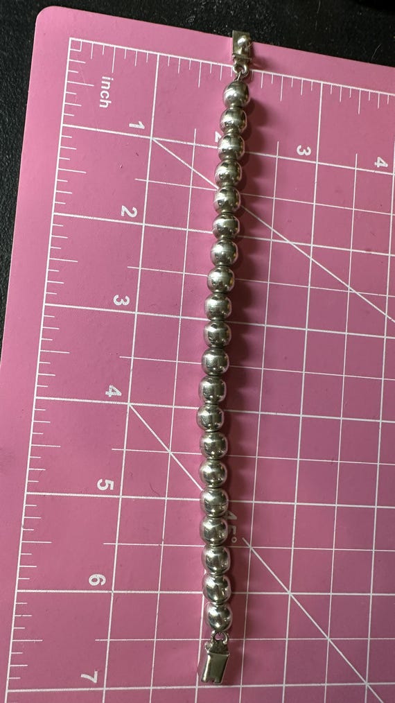 8mm Silver Ball Bracelet View 3