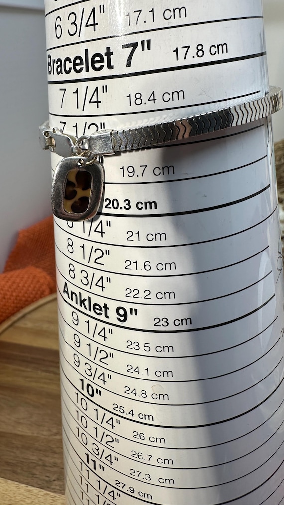 Square Snake Chain Bracelet - Silver Leopard Char… - image 7