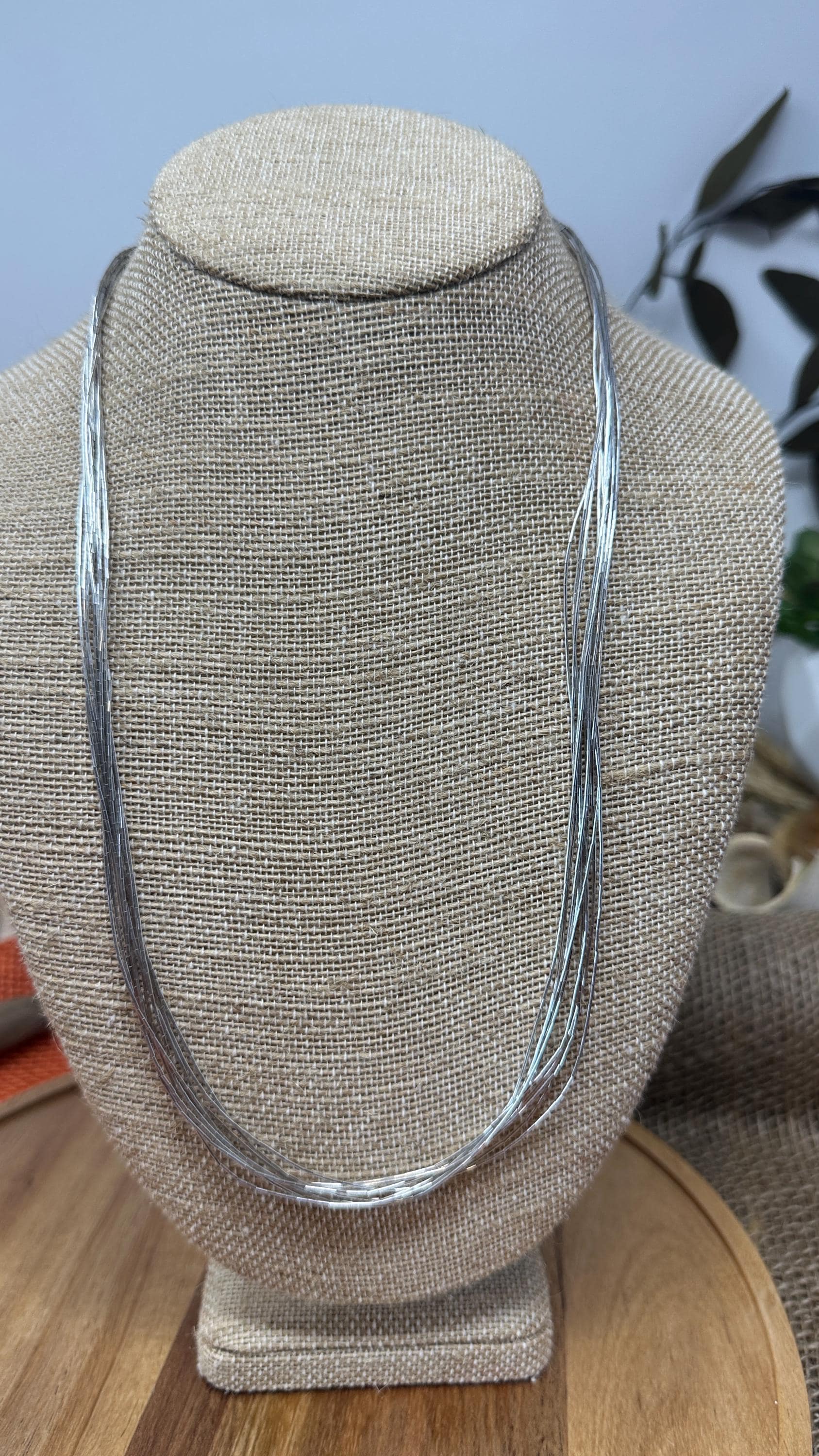 Liquid Silver Necklace - 10 Strands - 925 Sterling Silver
