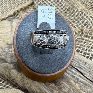 Diamond Heart Band - LOVE Ring 925 Sterling Silver