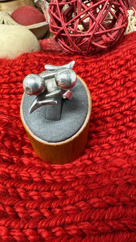 Balls on Lighting Bolt Silver Ring 925 Sterling S… - image 3