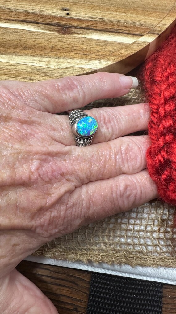 Oval "Opal"  Silver Ring - image 5