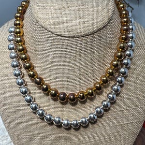 2 Silver Bead Necklaces 925 or Sterling Silver