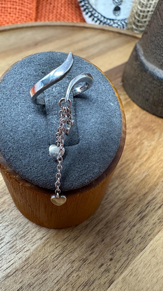 Dangling Hearts Ring - 925 Sterling Silver - image 3