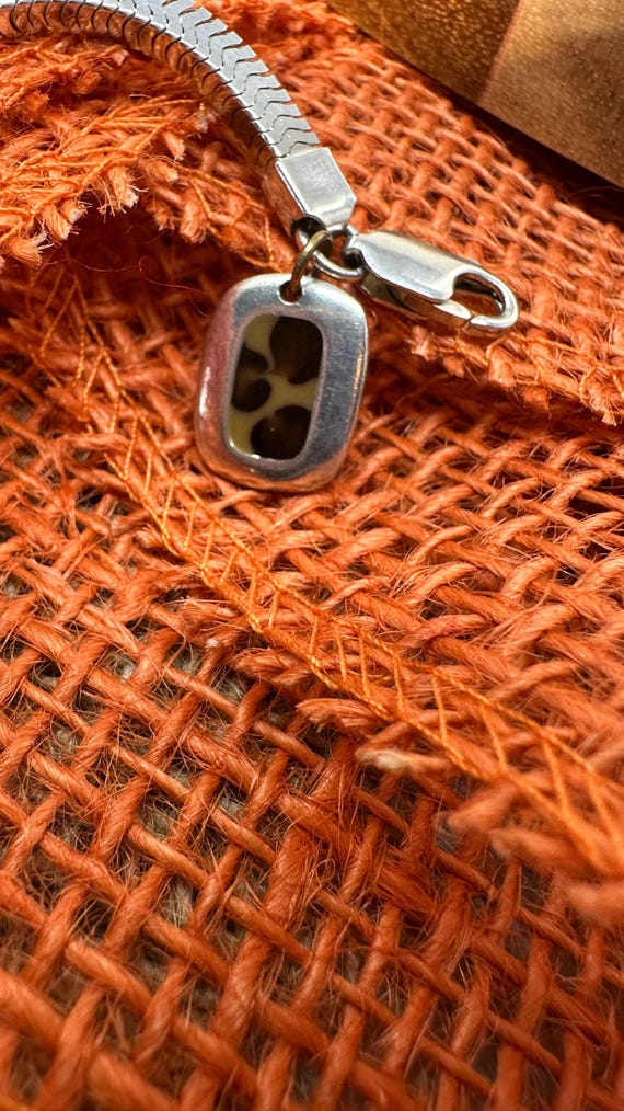 Square Snake Chain Bracelet - Silver Leopard Char… - image 1