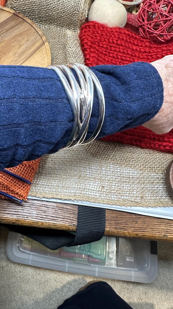 Twisted Bangle - Filled silver Tubes 925 Sterling… - image 1