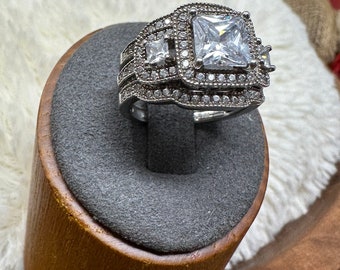 JEULIA Silver Wedding Set - 3 Rings 925 Sterling Silver