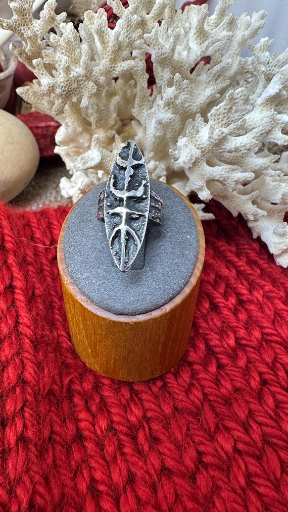 Long silver Designed Ring - image 1