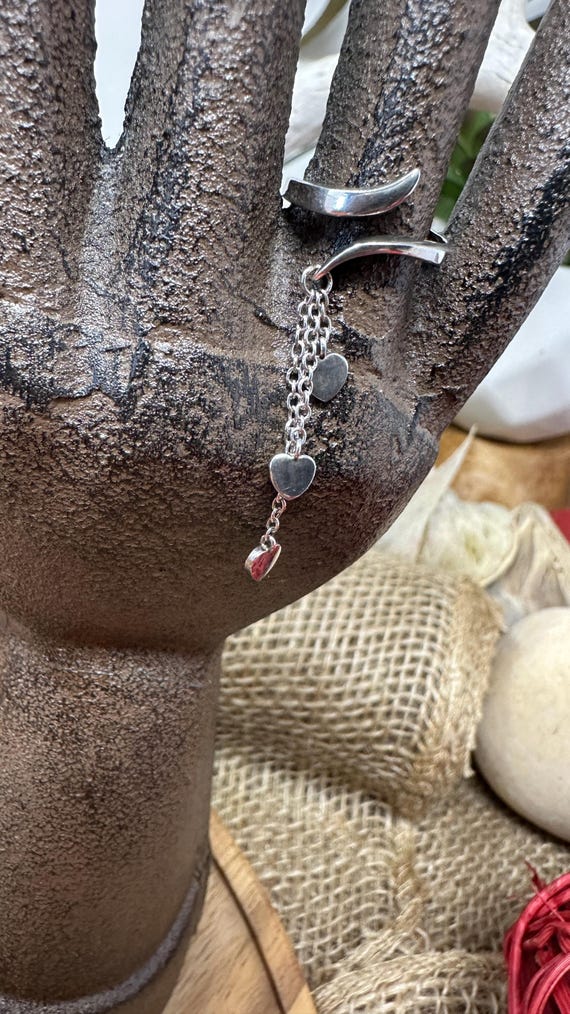 Dangling Hearts Ring - 925 Sterling Silver - image 4