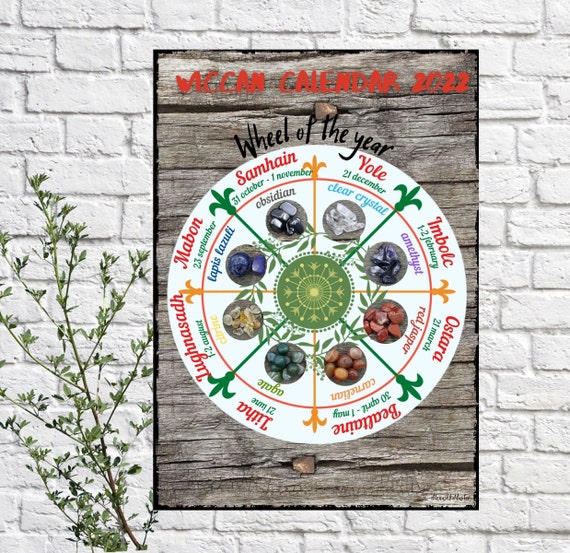 Wiccan Calendar 2022 Pdf Crystal Wall Calendar 2022 Grimoire Printable Witch | Etsy
