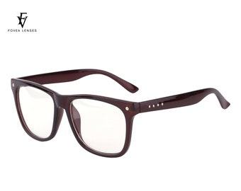 Finch - Deep Brown Gloss Finish Anti Blue Light Glasses by FV Lenses